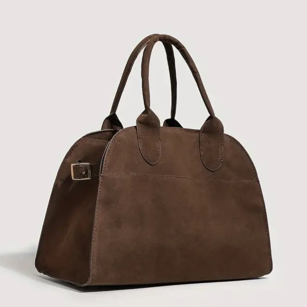 Classic Brown Suede Tote Bag